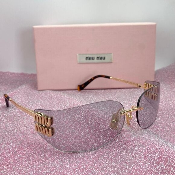 ✨?️Miu Miu Gold Sunglasses with Gray Lenses main image 6